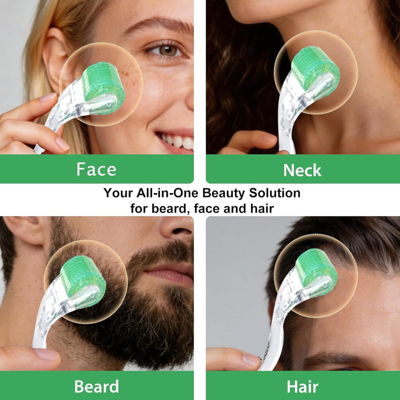 KOI BEAUTY Derma Roller 2.0 – 200 REAL NEEDLE, Professional Microneedling Roller for Hair &Beard Growth at Home, Micro Needling Roller Titanium for Face Body Scalp for Women Men #2.0