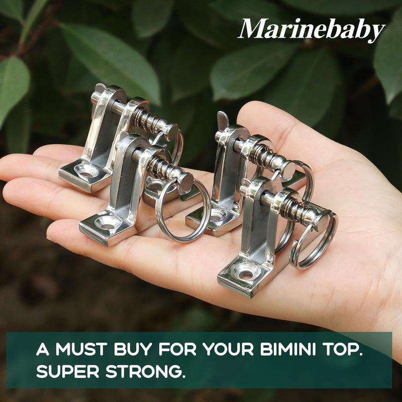 4X Bimini Top Deck Hinge with Pin and Ring (4, 4 Pcs)