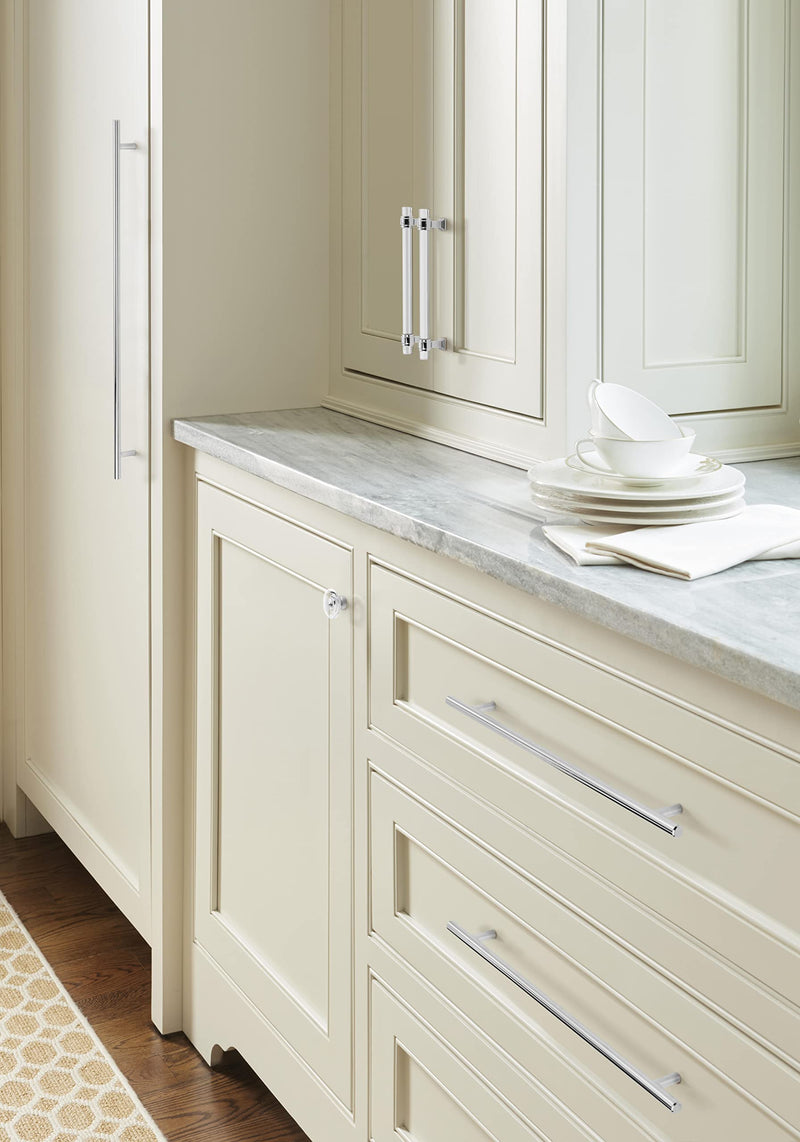 Amerock | Cabinet Pull | Clear/Polished Chrome | 6-5/16 inch (160 mm) Center to Center | Glacio | 1 Pack | Drawer Pull | Drawer Handle | Cabinet Hardware 6-5/16 Inch (160 mm) Center-to-Center