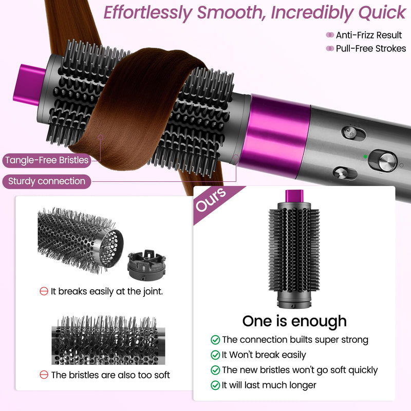 Upgraded Large Round Volumizing Brush Attachment and Upgraded Round Volumizing Brush Attachment Compatible with Dyson Airwrap HS01 HS02 HS05 HS08