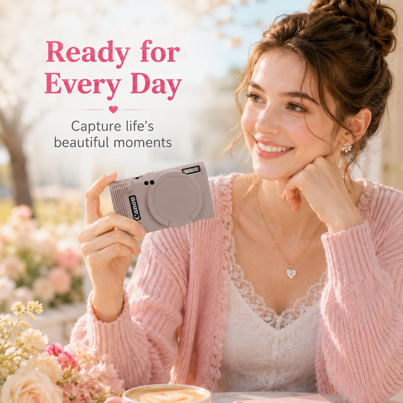 Case for Canon PowerShot ELPH 360 with 2-Pack Screen Protector | Removable Lens Cap Silicone Protective Cover with Cute Charm Wrist Strap for Canon ELPH 360 HS/IXY 650 - Mauve Canon PowerShot ELPH 360/IXY 650