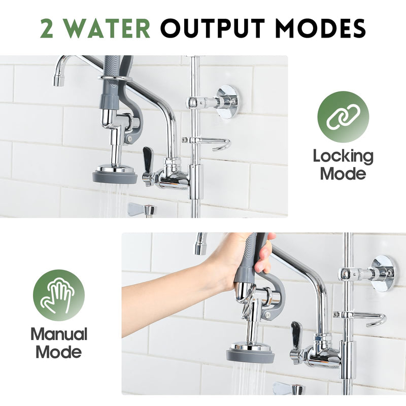 Pre Rinse Sprayer Valve with Handle Grip Assembly (Grey) Gray