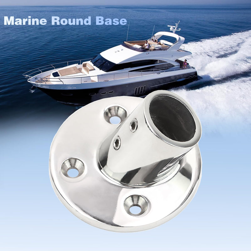 SHENGHUISS Boat Hand Rail Fitting Heavy Duty 316SS Marine Round Base with L Shape Hex Key and Screws 60° 7/8 inch 4 pack