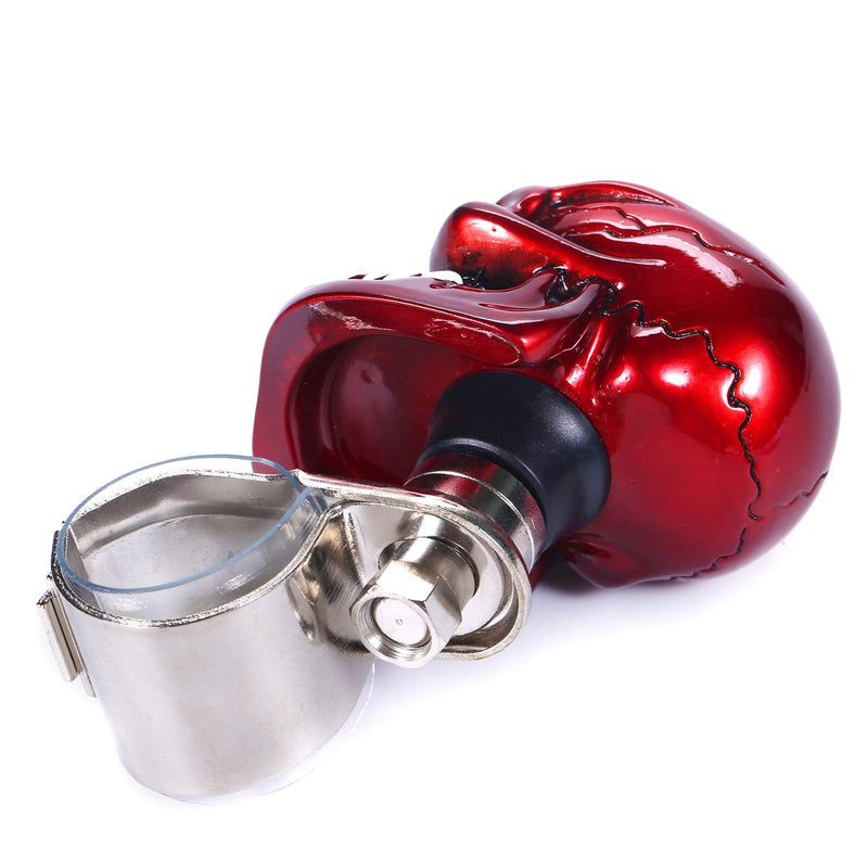 Skull Steering Wheel Spinner Knob Turning Driving Suicide Power Handle Universal Fit Most Vehicles Cars Trucks Tractors Mowers Forklifts Boat Golf Carts (Red) red