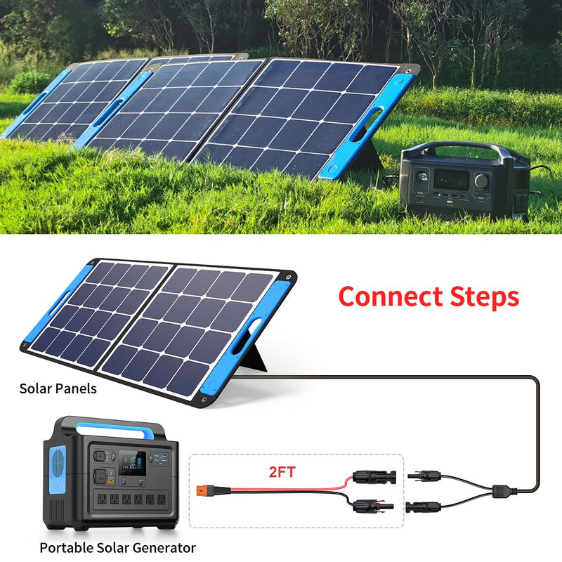 10AWG 2FT Solar to XT60i Cable 2 10 25 35 50 75 100FT Solar Connector to XT60i Adapter Cable for Portable Power Station (2FT) 10AWG Solar to XT60i Cable