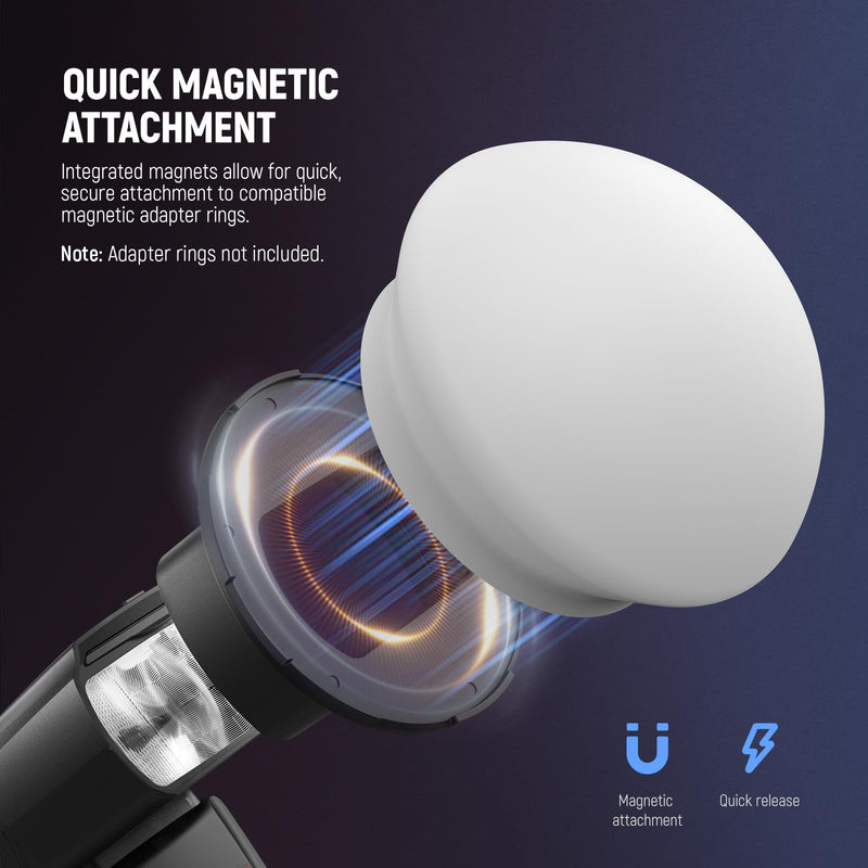 NEEWER CRS9 Silicone Flash Diffuser, Magnetic Light Modifier Shaper Softbox for NEEWER NW620 NW700 NW760 Z880 Z760 Square Head & Z1 Z2 Round Head Speedlite, Adapter Rings Sold Separately