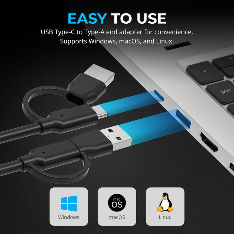 SABRENT USB Type-C/A to Dual HDMI Adapter, 4K@60Hz, Extended & Mirror Modes, Alt Mode + DisplayLink Compatible, Stereo/5.1 Audio, HDCP Support, Aluminum Housing, Plug & Play, (DA-CA2H)