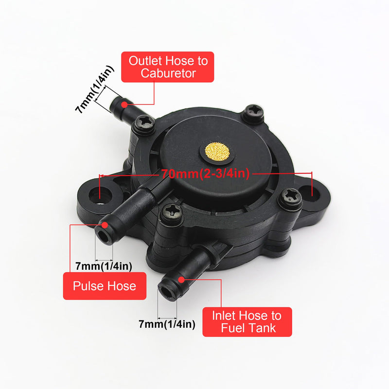 Strongthium Fuel Pump with Filter & Hose for Kohler Kawasaki Honda Briggs and Stratton Cub Cadet MTD Set A