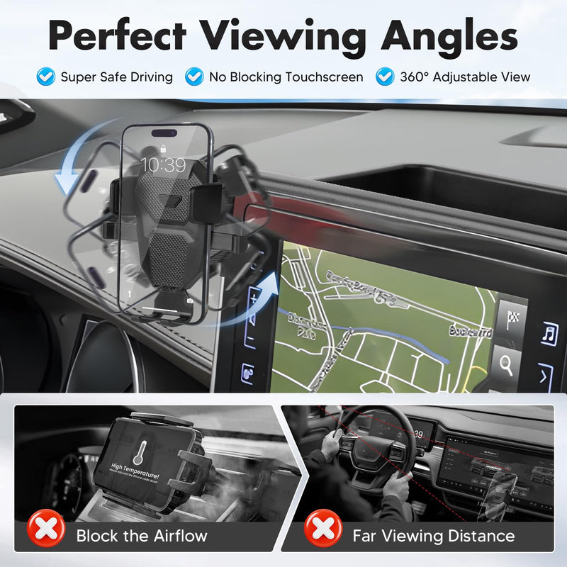 FIILINES Dashboard Storage Tray & Phone Holder Compatible with Toyota C-HR CHR 2019 2020 2021 2022 (Fit 8" Touch Screen) Dash Center Console Organizer Cell Phone Mount Interior Accessories