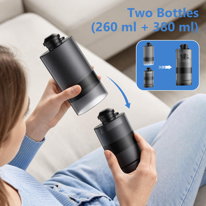 Electric Portable Bidet for Travel, JUTIMER 260ml+380ml Handheld Peri Bottle for Postpartum Care & Travel, USB Rechargeable Bidet Sprayer for Post-Surgery, Hemorrhoid Relief, Camping, Dual Spray Modes 640.0 milliliters Oval 1