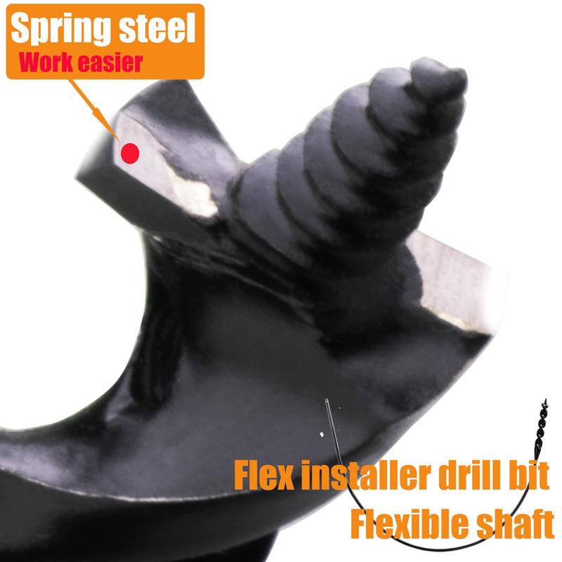 Flex Installer Drill Bit Fish Bit Self Screw Point for Pulling Line Through Tight Spaces 9/16 in. x (4.5 FT) 54 in. Extra Gift C 1454C