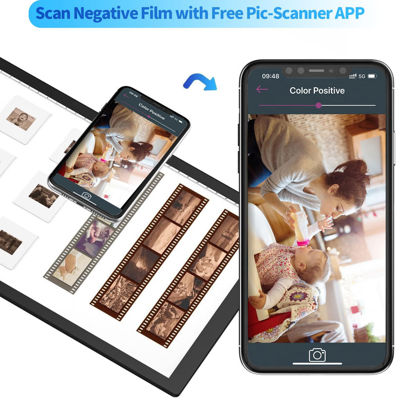 Slide Viewer Light Box, Ultra-Thin A4 USB Powered Light Scanner for Photo Slide and Film Negative Scanning, Christmas Gift, Tattoo Drawing, Artist Sketching