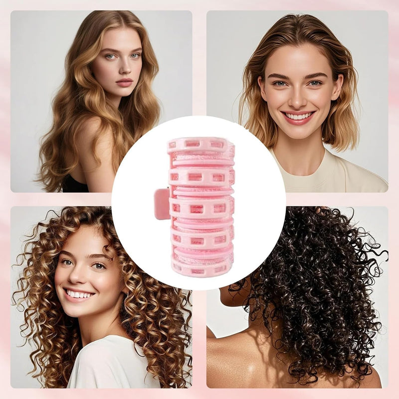Hair Roller,2 Pcs Hair Curlers Rollers With Clips,Daily Use Rollers for Hair Curling Volume,Self Holding Hairs Curlers No Heat for Long & Short Hair,Fringe Roller DIY Curling Tool Curls for Styling