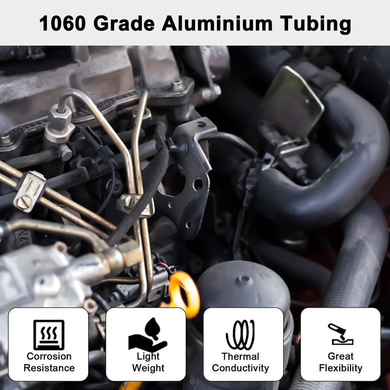 1/2 Aluminum Hard Fuel Line,1/2" OD Aluminium Coiled Tubing Hard Tube, 16FT 1060 Grade Metal Tubing for Brake Line, Metal Gas Line, Refrigeration Equipment Fuel Line-1/2-16FT