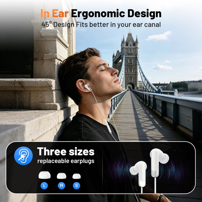 USB-C Headphones for iPhone 17 16 15，Wired Earbuds Type C Earphones | 2 Pack Clear Mic & Remote Control, Nosie Reduction, Wired for iPhone, Android,Galaxy S25 S24 Ultra, Pixel
