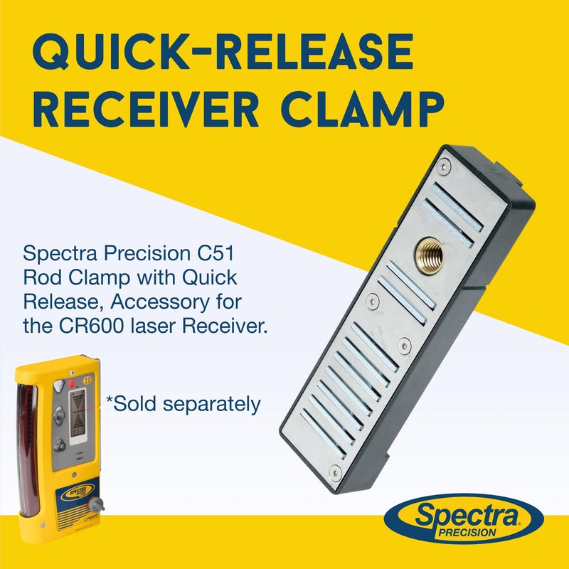 Spectra Precision C51 Rod Clamp with Quick Release, Accessory for CR600, HR400, HR500 Receivers