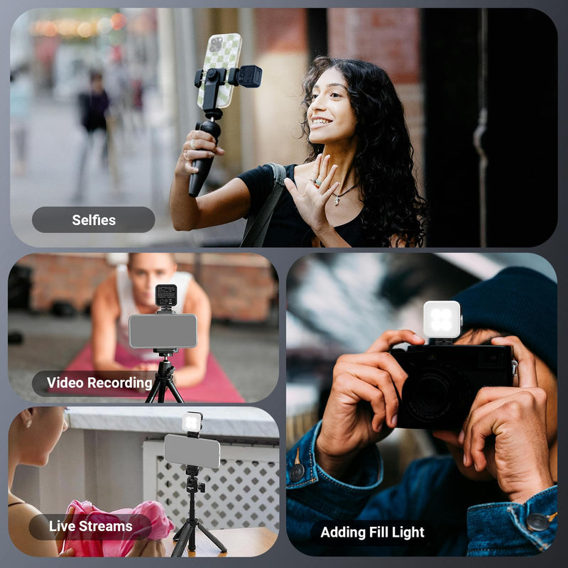 NEEWER BASICS Magnetic Phone Flash Speedlite & Selfie Light Compatible with iPhone Samsung Android, 18Ws GN12 Equivalent 700mAh Mini LED Ring Fill Lighting with Display for Photo & Video Recording, N1