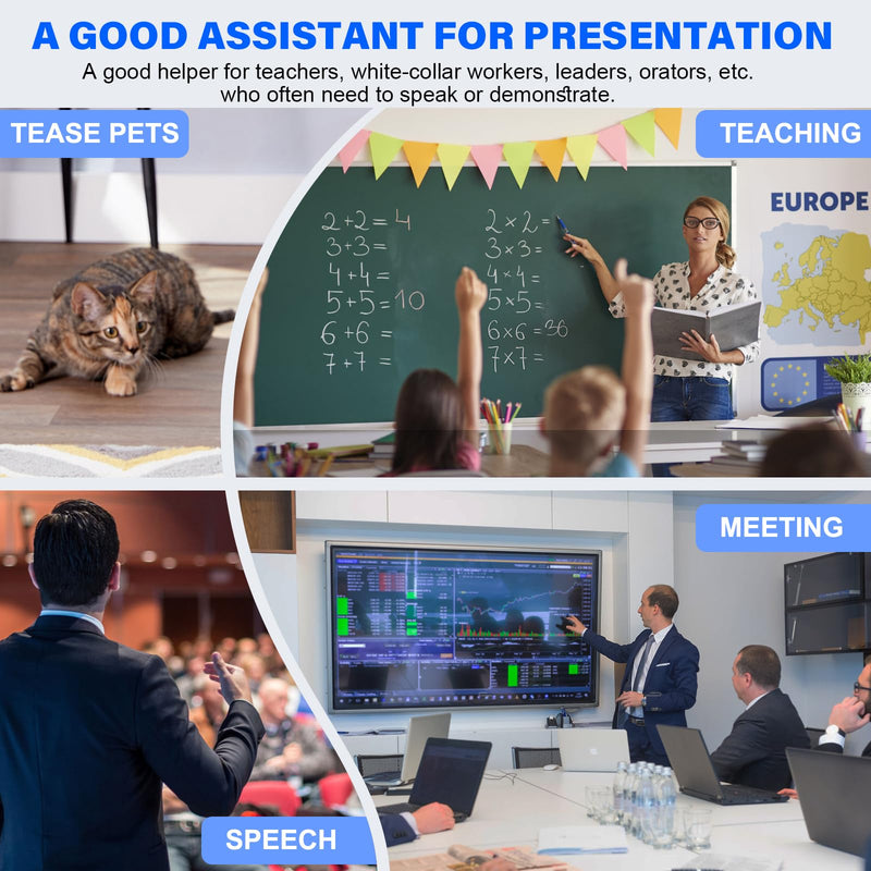 Presentation Clicker Wireless Presenter Remote Clicker for 2-in-1 USB Type C Powerpoint Clicker with Pointer, Rechargeable Presentation Pointer PPT Slide Advancer for Mac/Google Slide/Keynote USB C+USB A Rechargeable