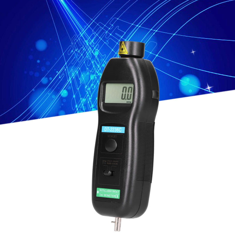 DT2236C Digital Photo Tachometer Pocket Rotation Digital Speed Tach Tester for Automobile Maintenance, 0.5-19999rpm, Non 2.5~99999rpm