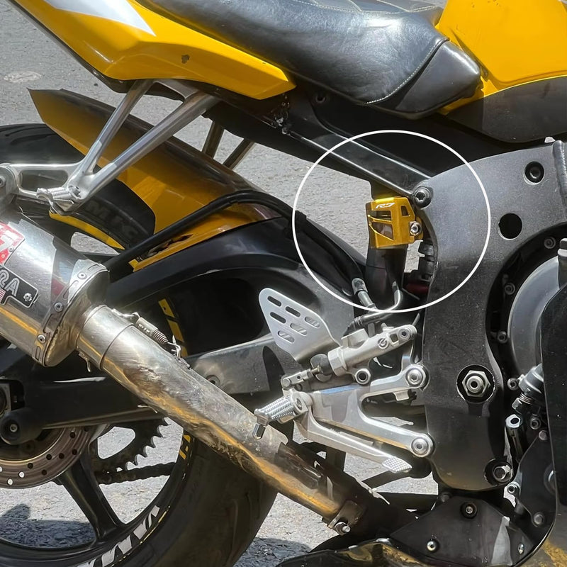 MOWOK Fit For Yamaha R7 YZF R7 YZFR7 YZF-R7 2021 2022 2023 2024 2025 Motorcycle Accessories Rear Brake Fluid Reservoir Guard Oil Cup Cap Cover Protector (Black) Black