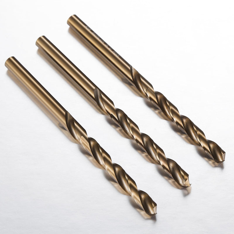 Wensilon 1/2" Cobalt Drill Bit(5Pcs), M35 HSS Metal Drill Bit Set forwood, Hard Metal, Stainless Steel, Cobalt Steel M35 Jobber Length Twist Drill Bits 1/2 in