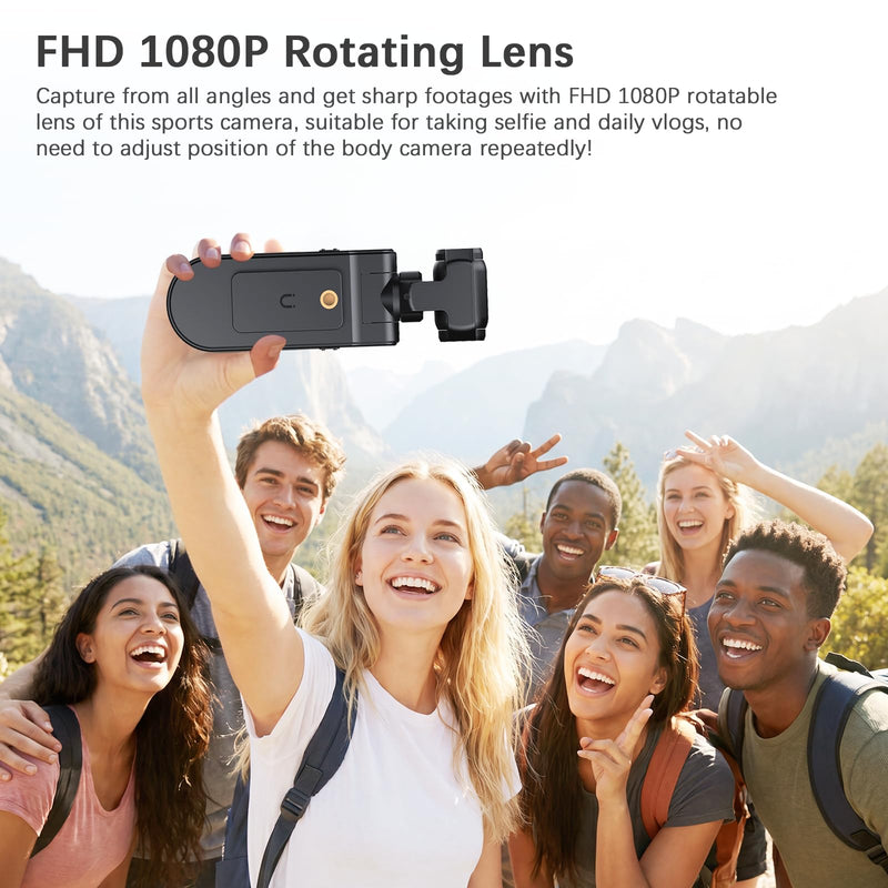 FHD 1080P WiFi Body Cameras with Audio and Video Recording | Mini Action Camera for Vlogging, Personal Body Mounted Video Camera for Sports with Long Battery Life and Night Vision