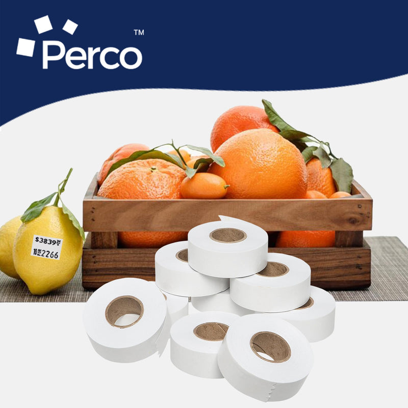  [AUSTRALIA] - Perco White Garvey 2216 Pricing Labels for Garvey 22-66/22-77/22-88 Two Line Pricing Gun - 9 Rolls, 1 Sleeve - 9,000 Pricemarking Labels and 1 Inker Included 1 Sleeve (9,000 Labels)