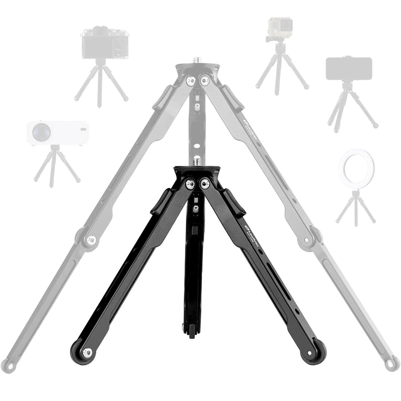 LEOFOTO Aluminum Mini Table Tripod, Weight 162g/0.35lb, Maxload 5kg/11lb, Foldable Stand, Compact Camera Spider Tripod, for Camera/Phone/Live Stream Light/Projector MT-03 Lightweight Version (MT-03S) MT-03S Lightweight Version