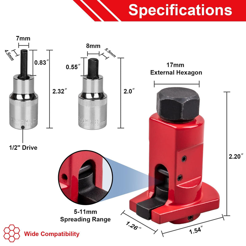 Strut Spreader Tool, Universal Steering Suspension Strut Knuckle Spreader Tool 5-11 mm, Suspension Strut Spreader Socket Tools for Au-di/V-W/B-M-W/Fo-rd/Mi-ni