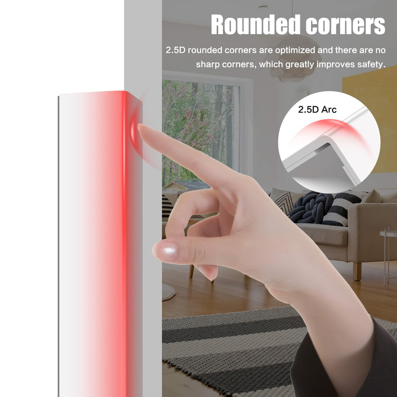 ‎Frychee Wall Corner Protector, Walls Edge Protector，Self-Adhesive Wall Corner Guards,PVC Double Side Edge Protector， Furniture Stairs Guard (2, 2.5x90cm/0.98x35.4in) 0.98inx35.4in White