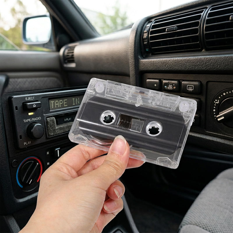 JIEYAO 2Pcs Blank Cassette Tape, 60 Minutes Blank Clear Audio Recording Tape with Plastic Storage Case for Speech Music Recording Collectors