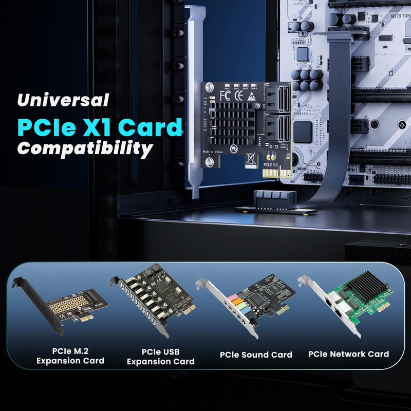 PCIe 4.0 X1 Riser Cable, 100mm 90° Male to 90° Female, for WiFi, M.2, USB and Sound Cards 10CM