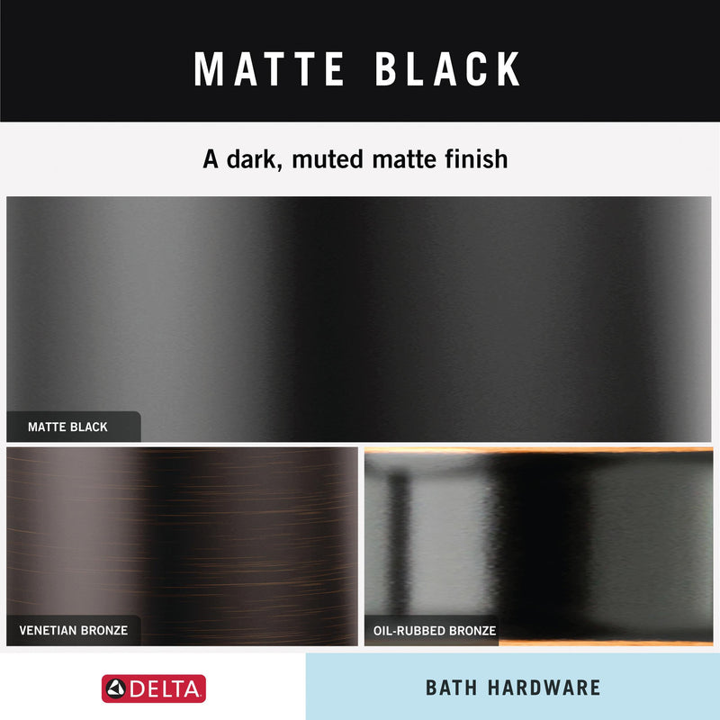 Delta Single Towel Hook for Bathroom or Kitchen| Matte Black | Ara Accessories (Pack of 1)
