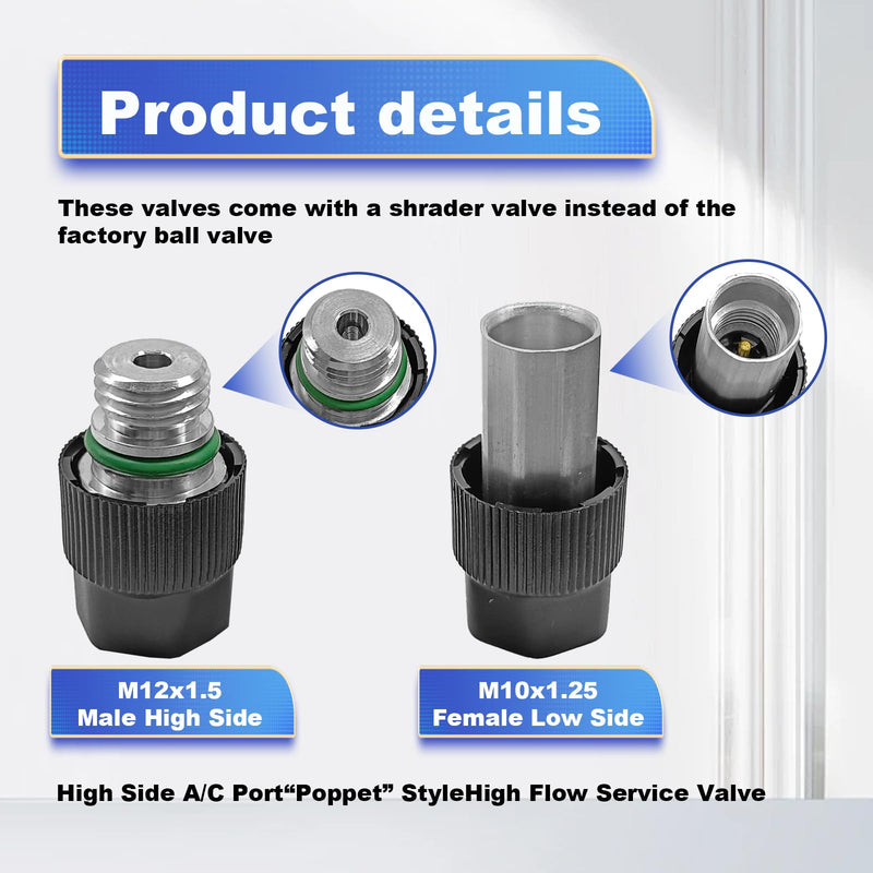 Air Conditioning Valve Core Kit for R12 or R134a | Teflon Seal Refrigeration A/C Air Conditioning Service Valve Car & HVAC AC Charging Port Seal Caps Kit (A/C System Cap & Valve Seal Kits)