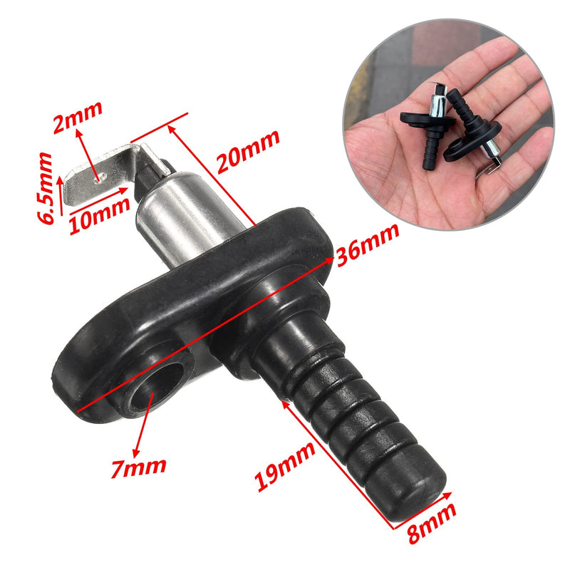 Door Pin Switch 12V Alarm Hood Pin Switch Momentary Universal Door Jamb Flange Light Hood Switch 20A 12 12VDC Nickel Plated with Rubber Boot for Car Truck Boat,Waterproof Dustproof,2pcs