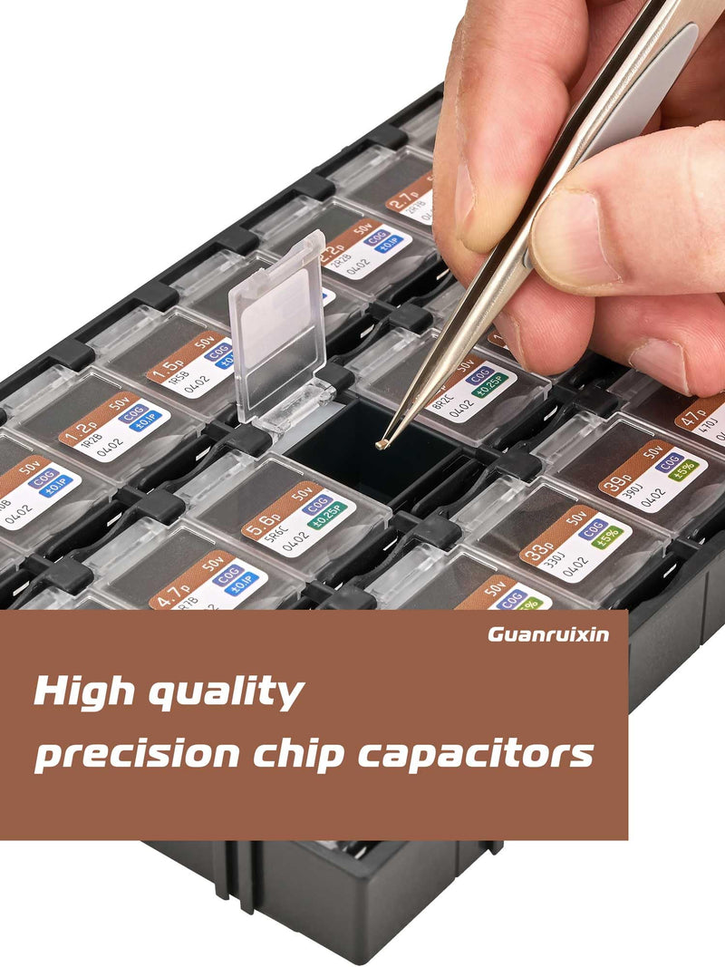 Chip Capacitor Design Kit, EIA 0402 Size, 0.5pF-10uF Capacitance, 72 Values, 7200PCS, RoHS Compliant EIA 0402 Capacitors