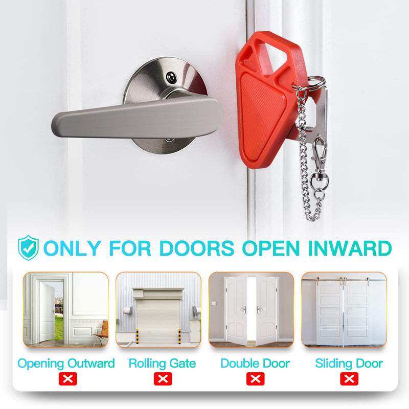 Portable Door Lock Travel Hotel Safety: Hotel Door Locks for Travelers, Home Apartment Security Locker from Inside Room Bedroom Women Travel Gifts Traveler Stocking Stuffers Traveling Essentials Upgraded Multi Size Fits Most Doors