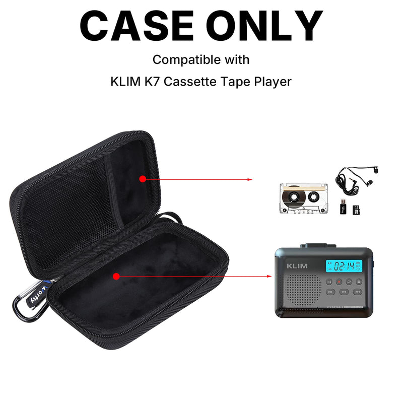 Case for Klim K8 / K7 / K9 Cassette Tape Player Portable Cassette Tape Player, Box Only Black