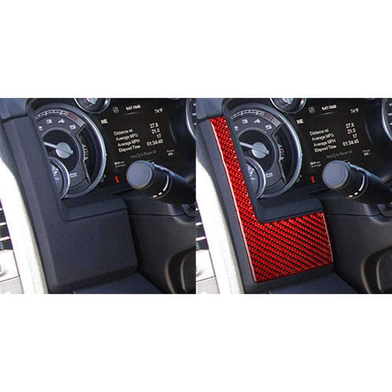 Red Carbon Fiber Dashboard Instrument Speedometer Tachometer Frame Panel Cover Car Interior Compatible with Dodge Ram 1500/2500/3500 2013 2014 2015 2016 2017 2018 Interior Accessories Red 4