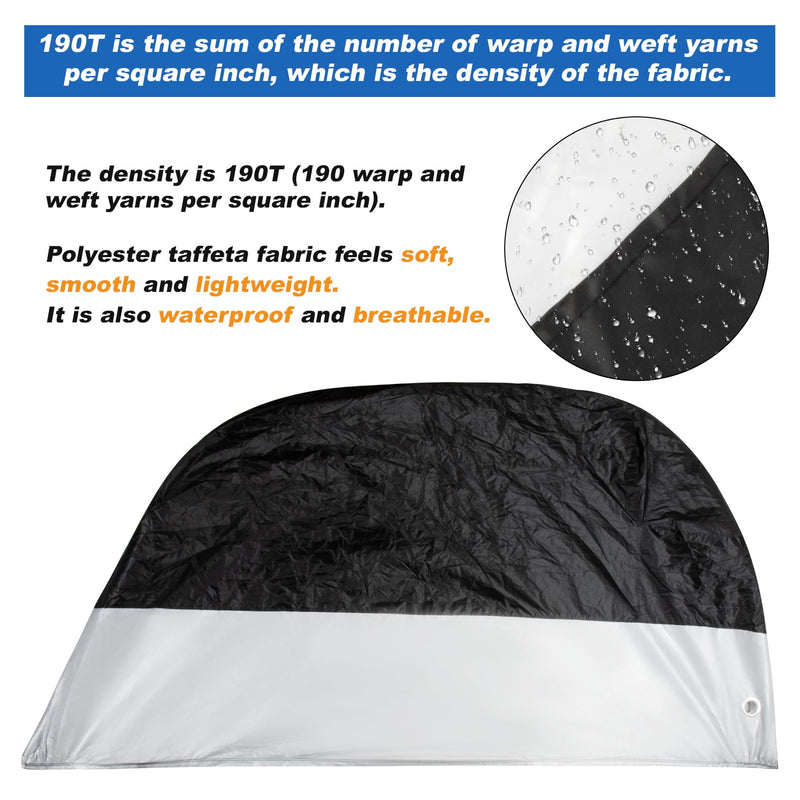 Motorcycle Cover Waterproof Outdoor - PSLER Universal Rainproof Snowproof Motorcycle Dust Cover with Lock-Holes and Storage Bag for Heavy Duty Motorbike, Moped, Dirt Bike, 96 x 49 x 41 Inch, XXL