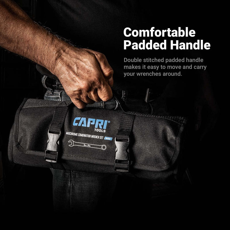 Capri Tools Wrench Roll Up Pouch Standard Pockets Metric / 19 Pockets / Buckle Closure