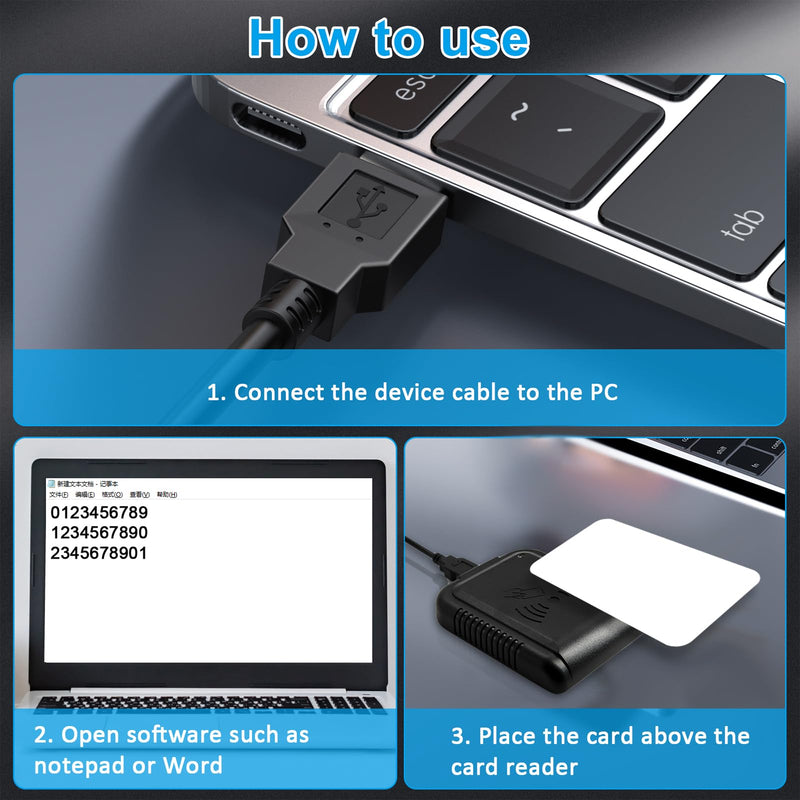 RFID Card Reader USB RFID Card Reader 125Khz Card Reader Contactless Proximity Sensor Smart ID Card Reader EM4100 Card
