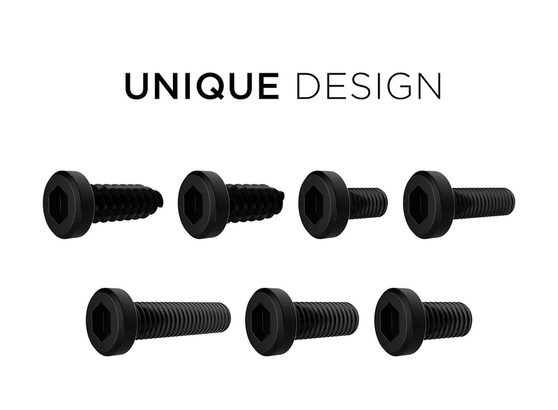 Rightcar Solutions License Plate Ultimate Screw Kit| License Plate Fasteners Anti Theft License Plate Screws | Rattle Proof, Rust Proof | Stainless Steel License Plate Screws (Black Kit) Black Kit