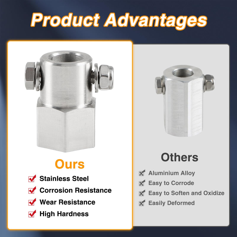 Upgraded Stainless Steel Top Wind Trailer Jack Crank Handle Cordless Drill Adapter with a 1/2 Inch Socket Adapter Bit