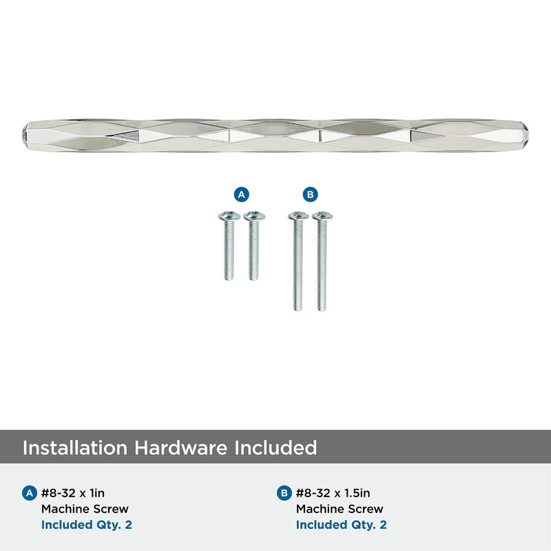 Amerock | Cabinet Pull | Polished Nickel | 6-5/16 inch (160 mm) Center-to-Center | St. Vincent | 1 Pack | Drawer Pull | Drawer Handle | Cabinet Hardware | 6-5/16 inch (160mm) Center-to-Center Mounting Distance and 8-3/4 inches Overall Length, Durable Z...