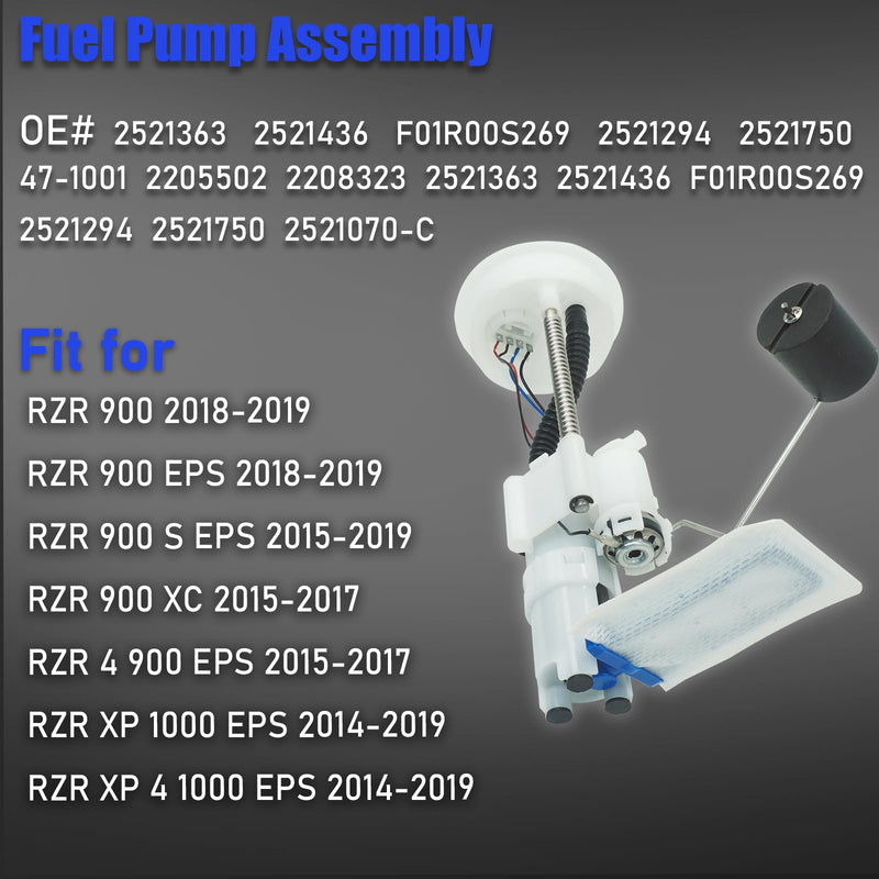 2205502 47-1001 Fuel Pump Assembly Compatible with Polaris RZR 1000 4 XP 1000xp EPS, RZR 900 S EPS, RZR 4 900 2014-2016 2017 2018 2019 2521363 2521436 F01R00S2699 2521294 2521750