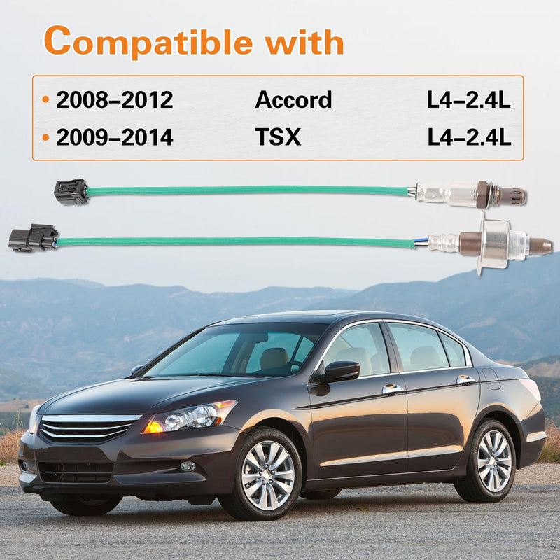 2Pcs Upstream and Downstream Oxygen O2 Sensor for 2008-2012 Accord and 2009-2014 TSX L4-2.4L OE#2349091,2344462 1 08-12 Accord