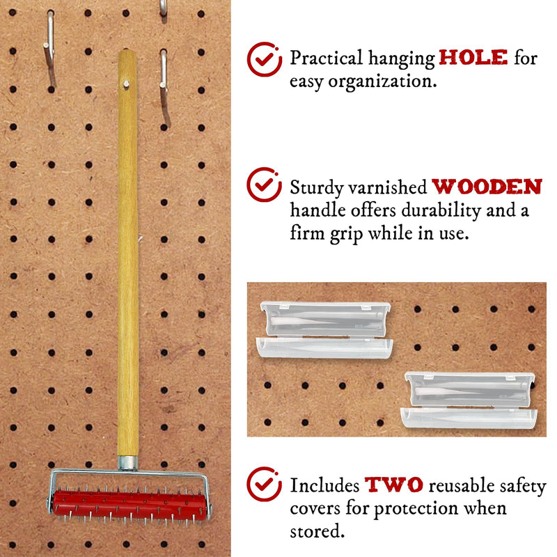 Wallpaper Removal Scoring Perforator Tools with Extra Cover, Wall Paper Remover Scorer Hand Tool, Perforax Wallpaper Scraper Cutter Stripper Tools for Wall Paper Steamer Peel and Stick