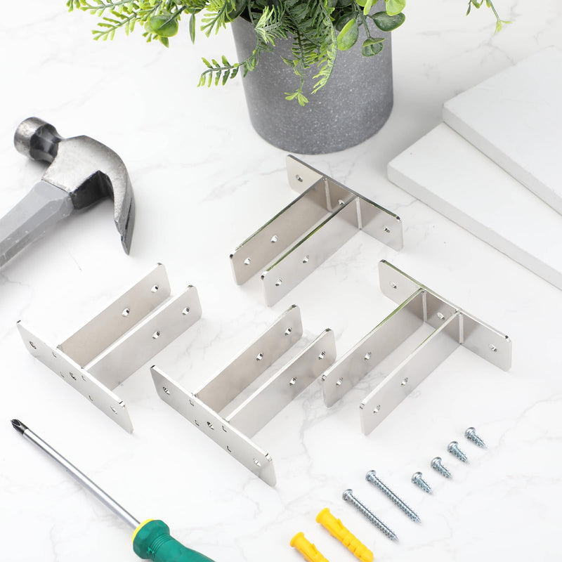 Blulu 4 Pack Urinal Screen Polished Chrome 2-Ear Urinal Screen Brackets for 1 in. Panels with Fasteners Restroom Partition Hardware for New installations or Repairs (1 Inch,Polished Chrome) 1 Inch