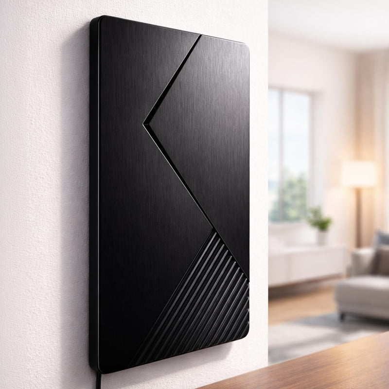 Five Star Flat Panel Indoor TV Antenna – Long Range, Amplified HD Reception with Signal Booster, 4K Ready for Local Channels